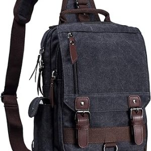 Leaper Retro Crossbody Bag Sling Bag Canvas Messenger Bag for Men Women Shoulder Bag Crossbody Handbags Satchel Travel Bag